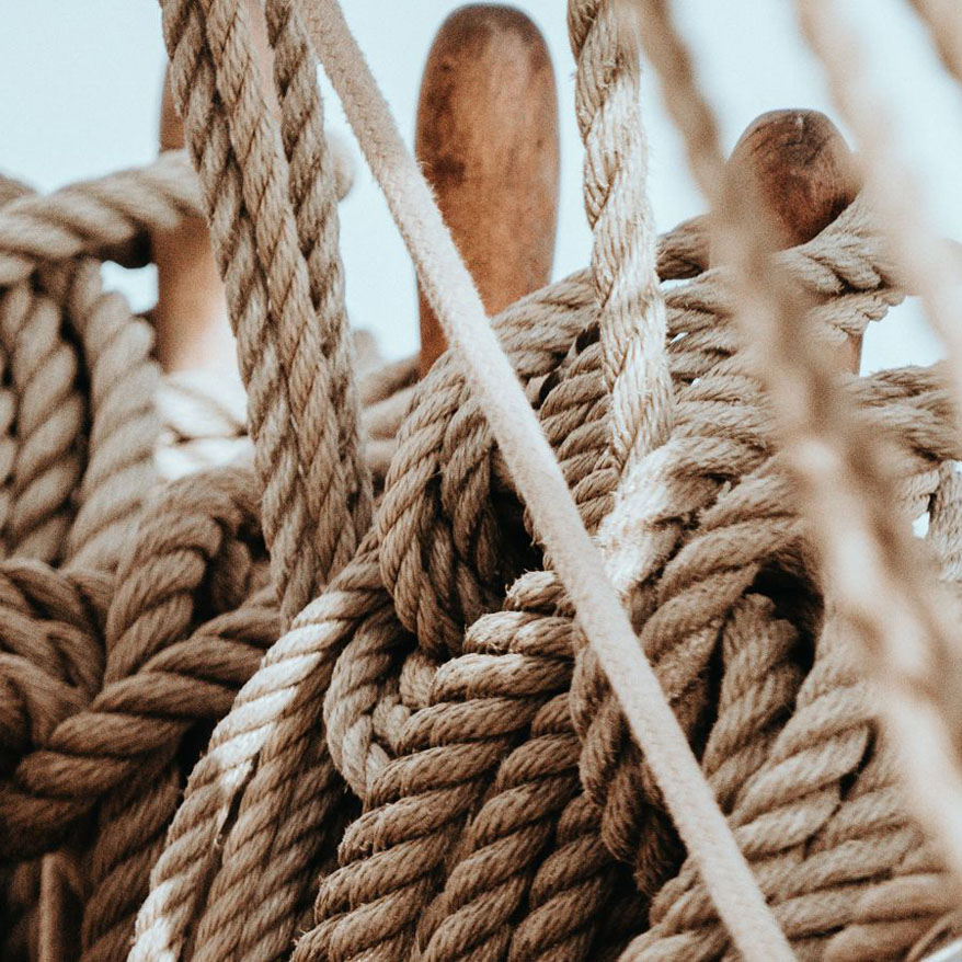 Image showing a close up of decking ropes